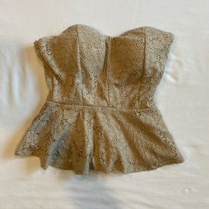 Off shoulder beige top